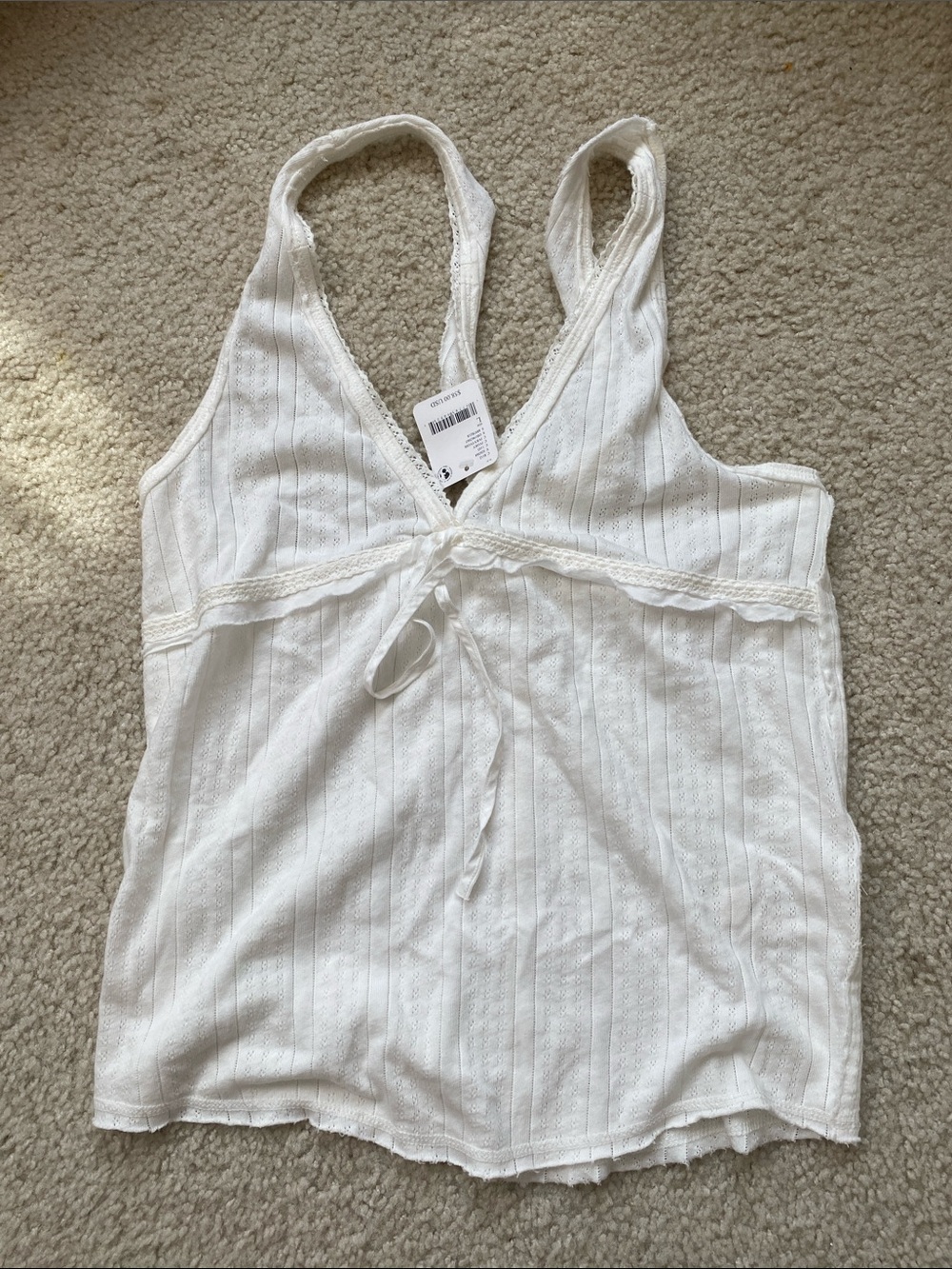 We the free new white Lace-Trim V-Neck Tank Top - Women